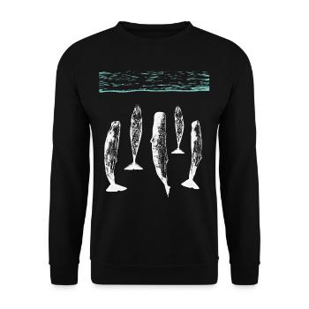 spermwhale plain white - Sweat-shirt Unisexe - noir - Devant - Alina (178cm) & Michal (187cm)