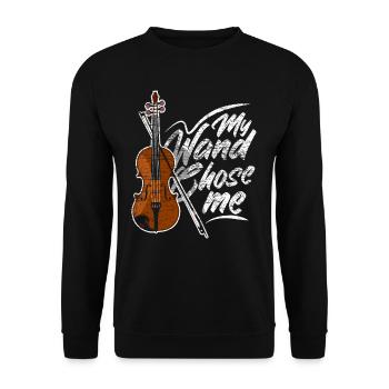 Violine Musiker Musik Geschenk - Unisex Pullover - Schwarz - Vorne - Alina (178cm) & Michal (187cm)