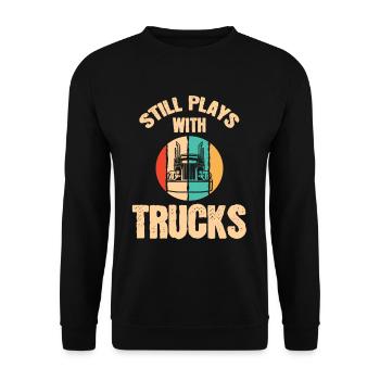 Drôle joue toujours avec le cadeau des conducteurs de camions - Sweat-shirt Unisexe - noir - Devant - Alina (178cm) & Michal (187cm)