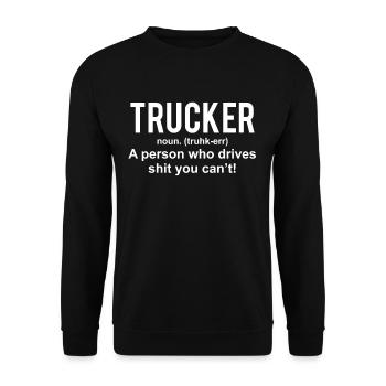 Funny Trucker Definition Truck Drivers gift - Unisex Sweatshirt - black - Front - Alina (178cm) & Michal (187cm)