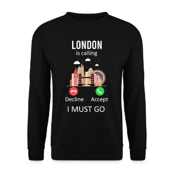 Londres - Sweat-shirt Unisexe - noir - Devant - Alina (178cm) & Michal (187cm)