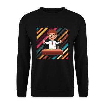 Cool Vintage Scientist Funny Look Science gift - Unisex Sweatshirt - black - Front - Alina (178cm) & Michal (187cm)