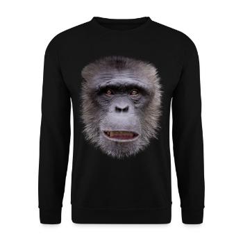 Monkey face costume funny animal monkey gift - Unisex Sweatshirt - black - Front - Alina (178cm) & Michal (187cm)