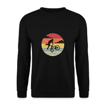Dirt Jump Vintage Retro Bike Design Geschenk - Unisex Pullover - Schwarz - Vorne - Alina (178cm) & Michal (187cm)