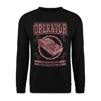 OPERATOR Tontechniker Crew Geschenk Toningenieur - Unisex Pullover - Schwarz - Vorne - Alina (178cm) & Michal (187cm)