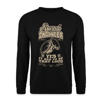 SOUND ENGINEER Tontechniker Crew Geschenk Toningen - Unisex Pullover - Schwarz - Vorne - Alina (178cm) & Michal (187cm)