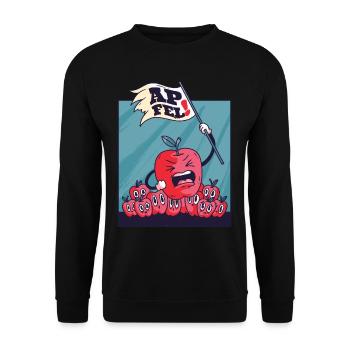 Apfel Revolution Aufstand der Äpfel Obst Geschenk - Unisex Pullover - Schwarz - Vorne - Alina (178cm) & Michal (187cm)