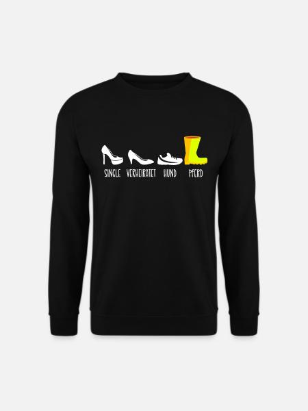 Singel Verheiratet Hund Pferd - Unisex Pullover - Schwarz