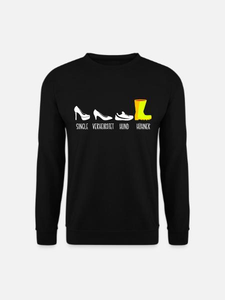 Single Verheiratet Hund Hühner - Unisex Pullover - Schwarz