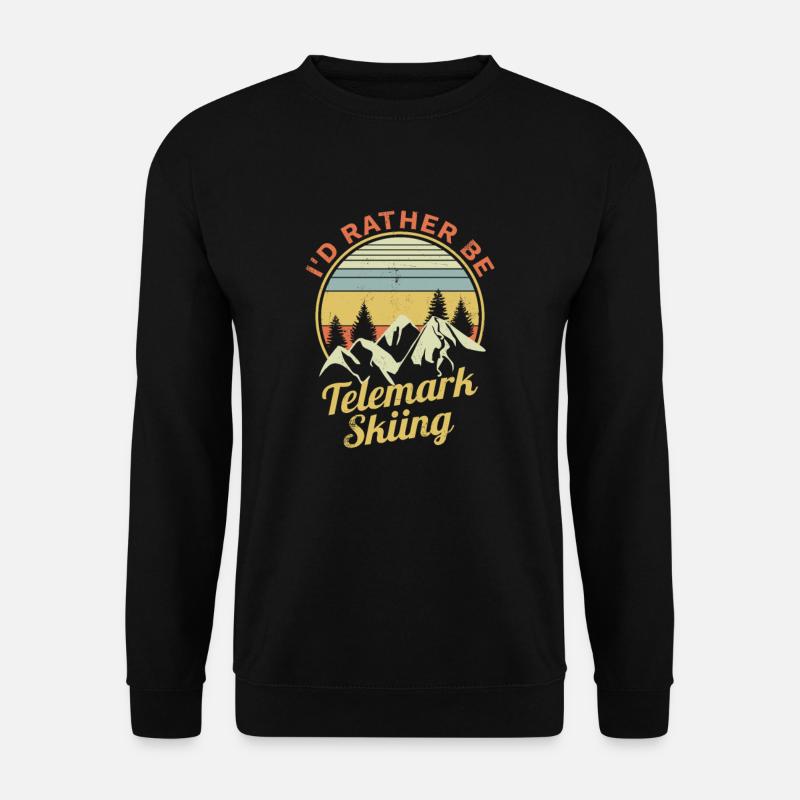 Telemark Free Heel Nordic Ski Sport retro Geschenk - Unisex Pullover - Schwarz