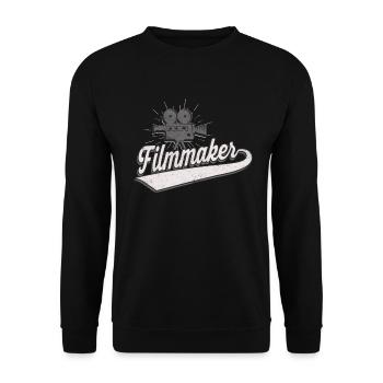 Filmemacher Kameramann vintage Filmkamera - Unisex Pullover - Schwarz - Vorne - Alina (178cm) & Michal (187cm)