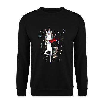 Unicorn the violin plays violin Fidel Fiedel - Unisex Sweatshirt - black - Front - Alina (178cm) & Michal (187cm)