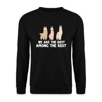 Alpaga alpaga - Sweat-shirt Unisexe - noir - Devant - Alina (178cm) & Michal (187cm)