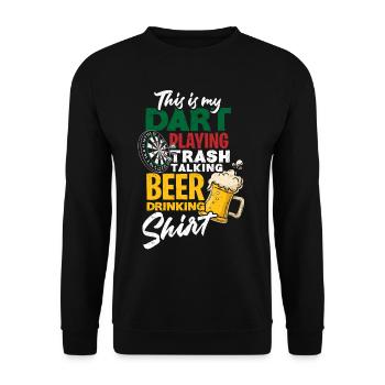 Dart Hobby Bier - Unisex Pullover - Schwarz - Vorne - Alina (178cm) & Michal (187cm)