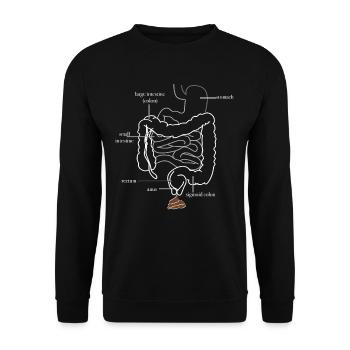 Darm Verdauung Kacke Scheiße Kot witzig - Unisex Pullover - Schwarz - Vorne - Alina (178cm) & Michal (187cm)