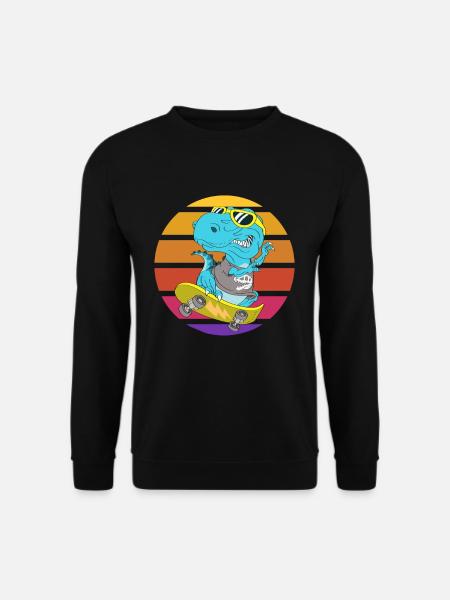 Skater Dinosaurier TRex - Unisex Pullover - Schwarz