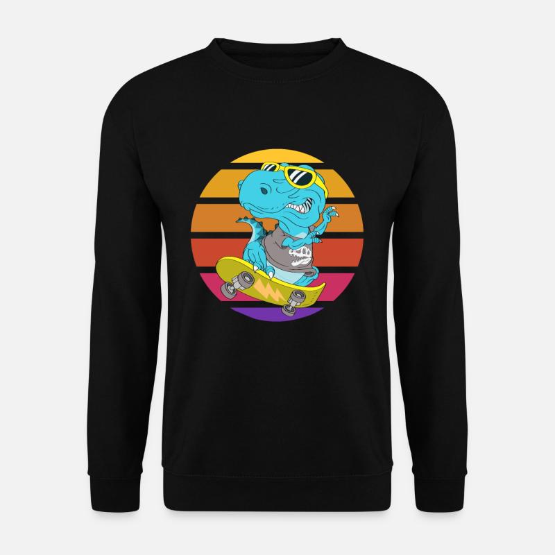 Skater dinosaur TRex - Unisex Sweatshirt - black