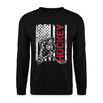 Hockey sur glace USA - Sweat-shirt Unisexe - noir - Devant - Alina (178cm) & Michal (187cm)