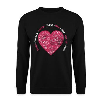 Baking heart - Unisex Sweatshirt - black - Front - Alina (178cm) & Michal (187cm)