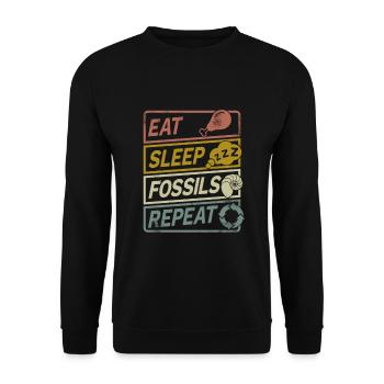 Fossiliensammler Versteinerung Ammonit Geschenk - Unisex Pullover - Schwarz - Vorne - Alina (178cm) & Michal (187cm)