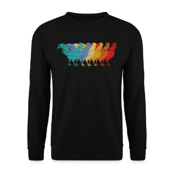 Chicken chickens - Unisex Sweatshirt - black - Front - Alina (178cm) & Michal (187cm)