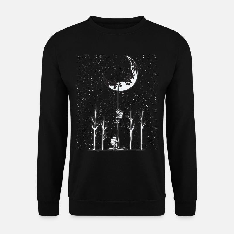 ASTRONAUT CLIMBING MOON Funny saying - Unisex Sweatshirt - black