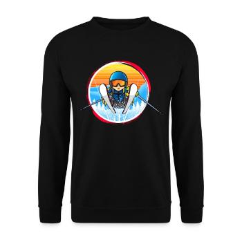 Skier Professional Pistensau Ski Vacation Humor Funny - Unisex Sweatshirt - black - Front - Alina (178cm) & Michal (187cm)