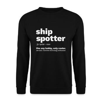 Shipspotter Kanal Hafen Fotografie Geschenk - Unisex Pullover - Schwarz - Vorne - Alina (178cm) & Michal (187cm)