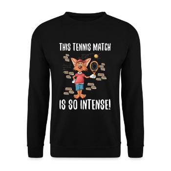 Dieses Tennis match is Intense Tennis Players Geschenk - Unisex Pullover - Schwarz - Vorne - Alina (178cm) & Michal (187cm)