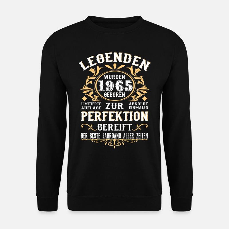 Legenden 55 Geburtstag Jahrgang 1965 55 Jahre - Unisex Pullover - Schwarz