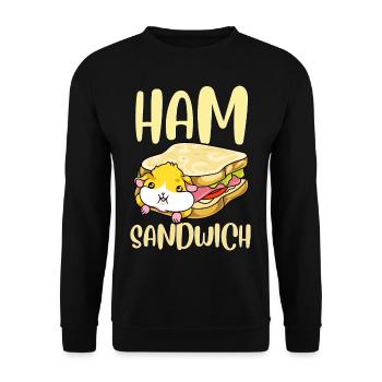 Sandwich au jambon idée cadeau hamster - Sweat-shirt Unisexe - noir - Devant - Alina (178cm) & Michal (187cm)