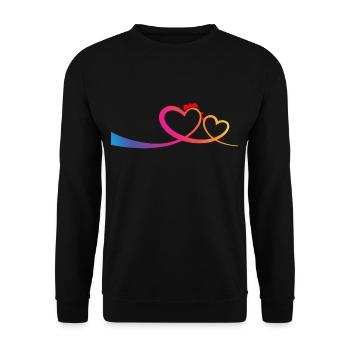 Hen and chick in love chickens - Unisex Sweatshirt - black - Front - Alina (178cm) & Michal (187cm)