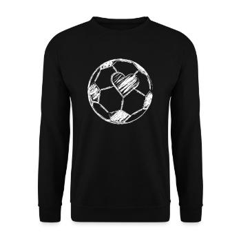 Dear Football, Ball with Heart White - Unisex Sweatshirt - black - Front - Alina (178cm) & Michal (187cm)