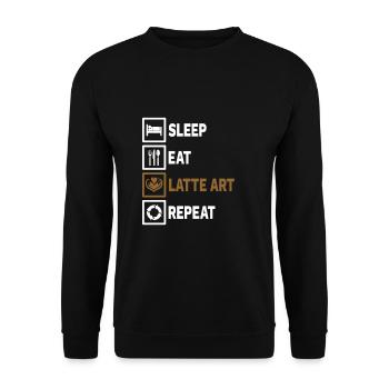 Latte Art Barista Coffee Milk Foam Art - Sweat-shirt Unisexe - noir - Devant - Alina (178cm) & Michal (187cm)