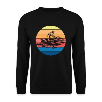 Vintage jet ski jet boat gift - Unisex Sweatshirt - black - Front - Alina (178cm) & Michal (187cm)