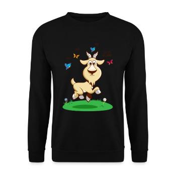 GOAThefuckof Funny Goat Humor Cartoon Comic - Sweat-shirt Unisexe - noir - Devant - Alina (178cm) & Michal (187cm)