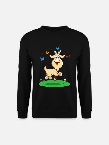 GOAThefuckof Lustige Ziege Humor Cartoon Comic - Unisex Pullover - Schwarz