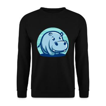 Cute hippo hippo rhino - Unisex Sweatshirt - black - Front - Alina (178cm) & Michal (187cm)