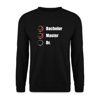 Master's Degree PhD Student Checklist Gift Idea - Unisex Sweatshirt - black - Front - Alina (178cm) & Michal (187cm)