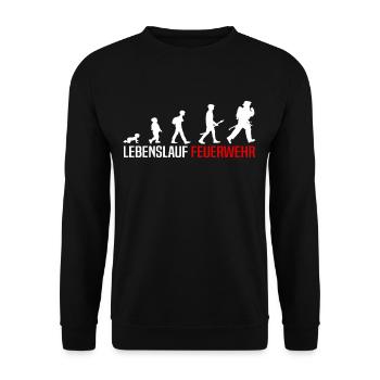 Lebenslauf Feuerwehr Freiwillige Feuerwehrmann - Unisex Pullover - Schwarz - Vorne - Alina (178cm) & Michal (187cm)