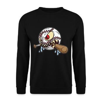 BASEBALL BALL Bestie Lustiger Humor Gruselig - Unisex Pullover - Schwarz - Vorne - Alina (178cm) & Michal (187cm)
