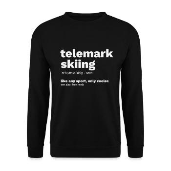 Telemark Free Heel Nordic Ski Telemark gift - Unisex Sweatshirt - black - Front - Alina (178cm) & Michal (187cm)