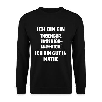 Ingenieur Witz lustig - Unisex Pullover - Schwarz - Vorne - Alina (178cm) & Michal (187cm)