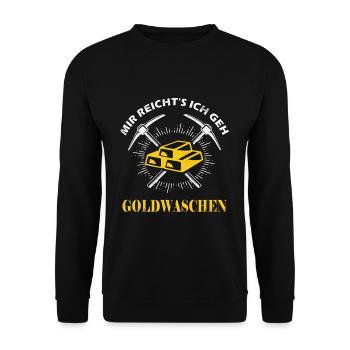 Goldwaschen Goldschürfen cooles Design - Unisex Pullover - Schwarz - Vorne - Alina (178cm) & Michal (187cm)