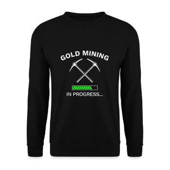Conception de prospection d'or de l'or - Sweat-shirt Unisexe - noir - Devant - Alina (178cm) & Michal (187cm)