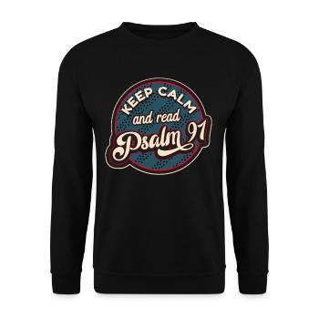 Psalm 91 - Unisex Sweatshirt - black - Front - Alina (178cm) & Michal (187cm)