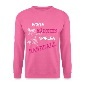 echte Mädchen spielen Handball - Unisex Pullover - Pink - Vorne