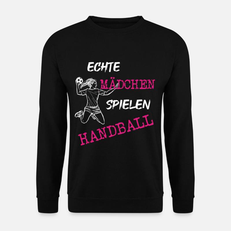 echte Mädchen spielen Handball - Unisex Pullover - Schwarz