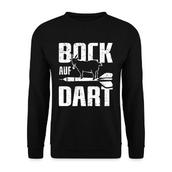Darts Dartpfeil Dartscheibe - Unisex Pullover - Schwarz - Vorne - Alina (178cm) & Michal (187cm)