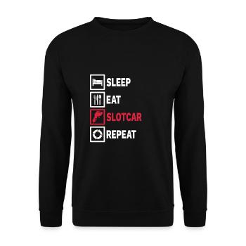 Slotcar Racing Auto Modellsport Geschenk - Unisex Pullover - Schwarz - Vorne - Alina (178cm) & Michal (187cm)